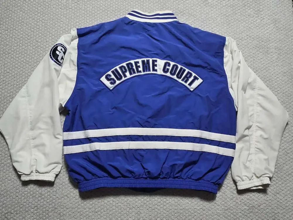 Vintage 90s Nike Supreme Court Embroidered Bomber Track Jacket